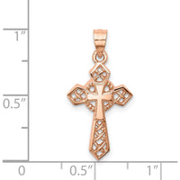 14K Rose Gold Polished Celtic Cross Pendant - 25mm Length by Oro Pregiato