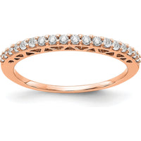 14K Rose Gold Polished Diamond Band with Round Natural Diamonds - 0.15 Carat Total Diamond Weight by 0