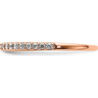 14K Rose Gold Polished Diamond Band with Round Natural Diamonds - 0.15 Carat Total Diamond Weight by 0