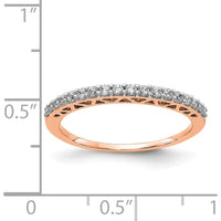 14K Rose Gold Polished Diamond Band with Round Natural Diamonds - 0.15 Carat Total Diamond Weight by 0