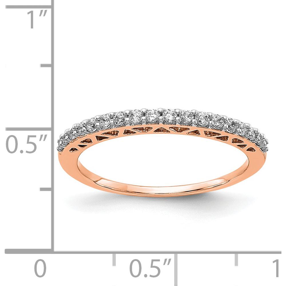 14K Rose Gold Polished Diamond Band with Round Natural Diamonds - 0.15 Carat Total Diamond Weight by 0