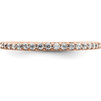 14K Rose Gold Polished Diamond Band with Round Natural Diamonds - 0.15 Carat Total Diamond Weight by 0