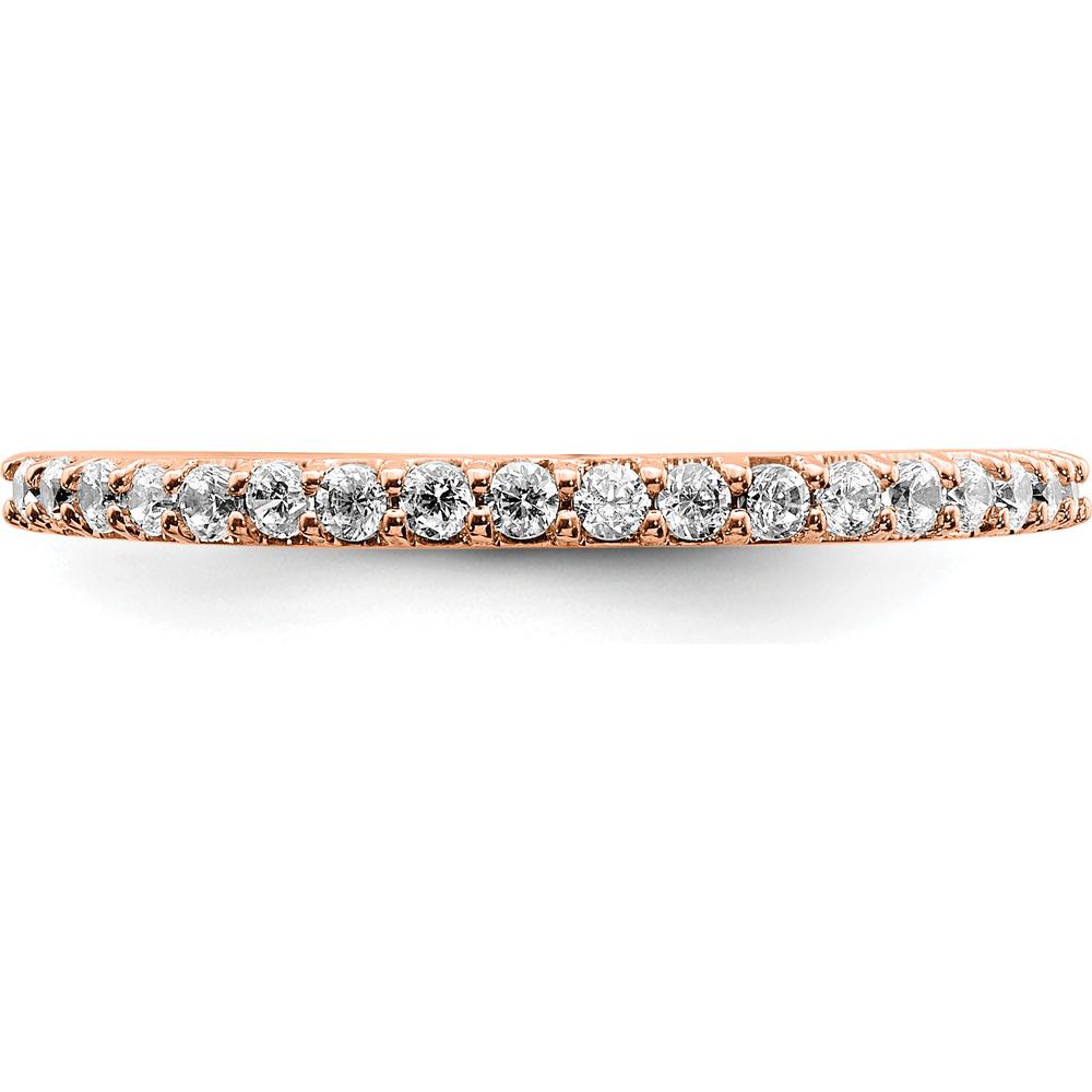 14K Rose Gold Polished Diamond Band with Round Natural Diamonds - 0.15 Carat Total Diamond Weight by 0