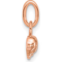 14K Rose Gold Polished Diamond Bird Charm with 6 Round Diamonds - 0.05 Carat Total Diamond Weight by Oro Pregiato