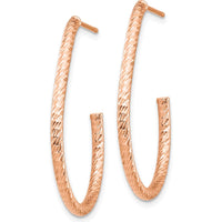 14K Rose Gold Polished Diamond-Cut J-Hoop Earrings by 0