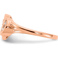 14K Rose Gold Polished Diamond Double Circle Ring - 0.085 Carat Total Diamond Weight by 0