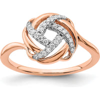 14K Rose Gold Polished Diamond Love Knot Ring - 0.019 Carat Total Diamond Weight by 0