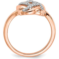 14K Rose Gold Polished Diamond Love Knot Ring - 0.019 Carat Total Diamond Weight by 0