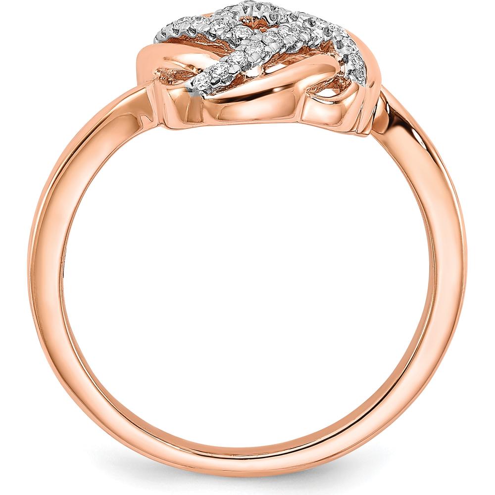 14K Rose Gold Polished Diamond Love Knot Ring - 0.019 Carat Total Diamond Weight by 0