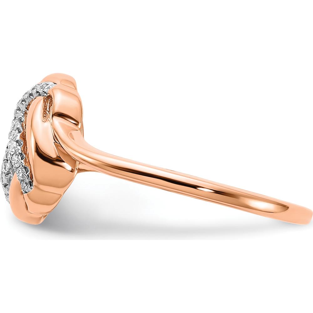 14K Rose Gold Polished Diamond Love Knot Ring - 0.019 Carat Total Diamond Weight by 0