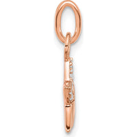 14K Rose Gold Polished Diamond Star Charm with 0.085 Carat Total Diamond Weight by Oro Pregiato