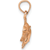 14K Rose Gold Polished Double Dolphin Pendant Charm by Oro Pregiato