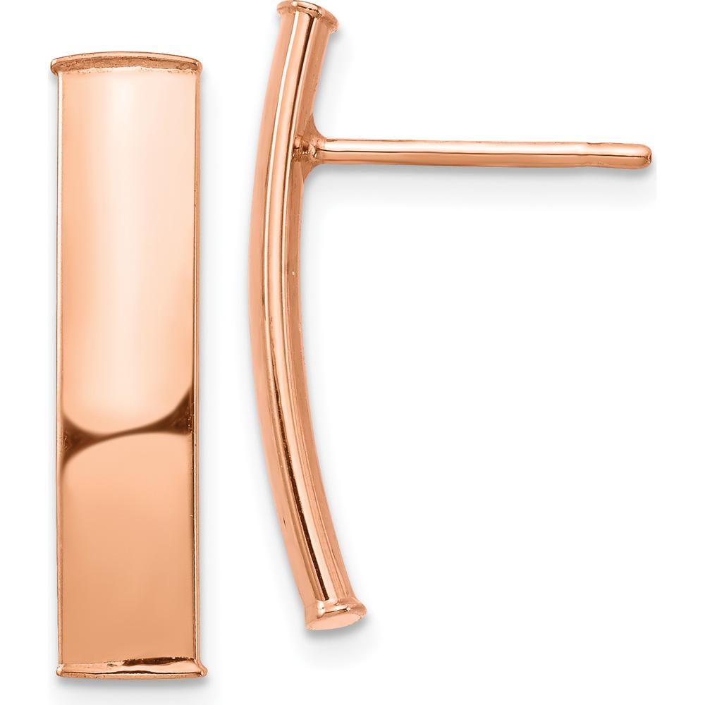 14K Rose Gold Polished Drop Earrings - 21.4mm Length by 0