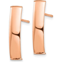 14K Rose Gold Polished Drop Earrings - 21.4mm Length by 0