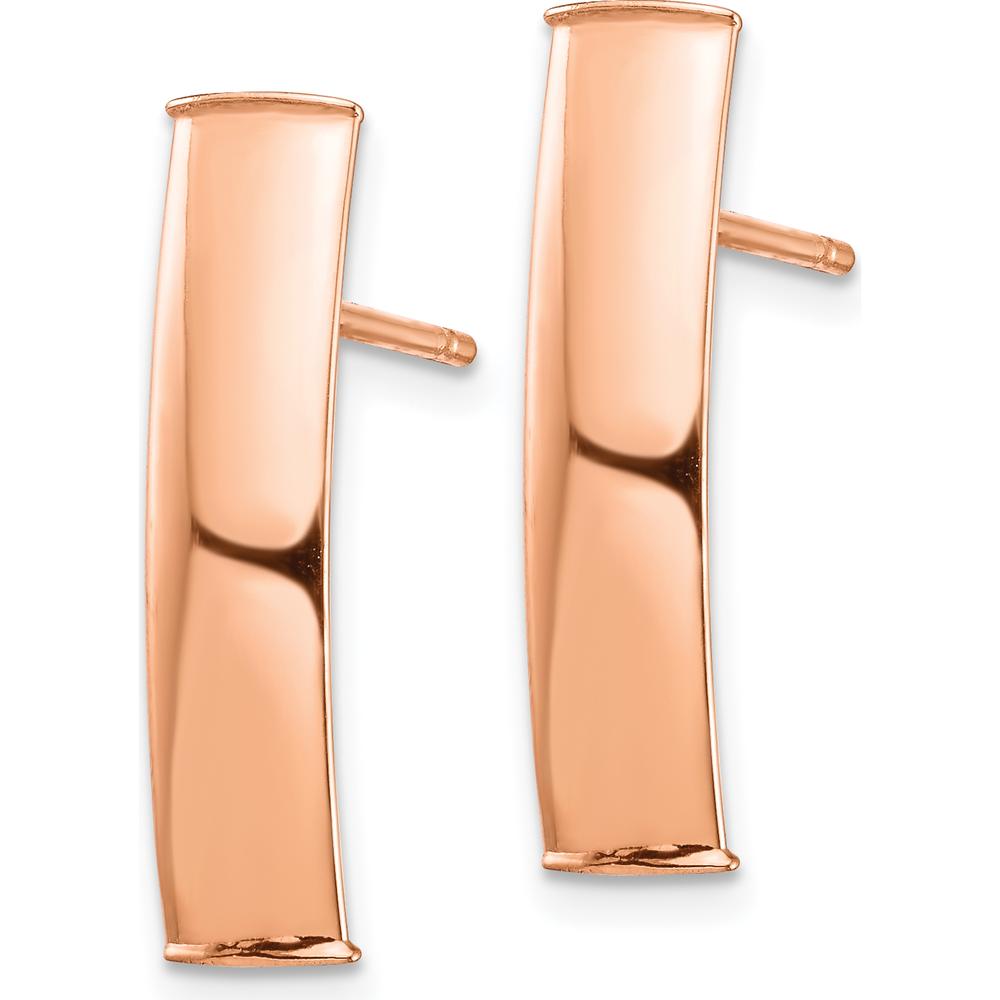 14K Rose Gold Polished Drop Earrings - 21.4mm Length by 0