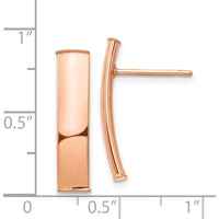 14K Rose Gold Polished Drop Earrings - 21.4mm Length by 0