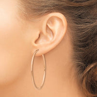 14K Rose Gold Polished Endless 50mm Hoop Earrings - Timeless Luxury Design by Oro Pregiato