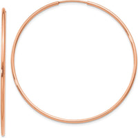 14K Rose Gold Polished Endless Hoop Earrings - 45mm Diameter by Oro Pregiato