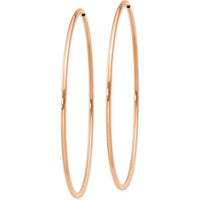 14K Rose Gold Polished Endless Hoop Earrings - 55mm Diameter by Oro Pregiato