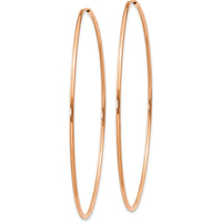 14K Rose Gold Polished Endless Hoop Earrings - 60mm by Oro Pregiato