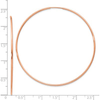 14K Rose Gold Polished Endless Hoop Earrings - 60mm by Oro Pregiato