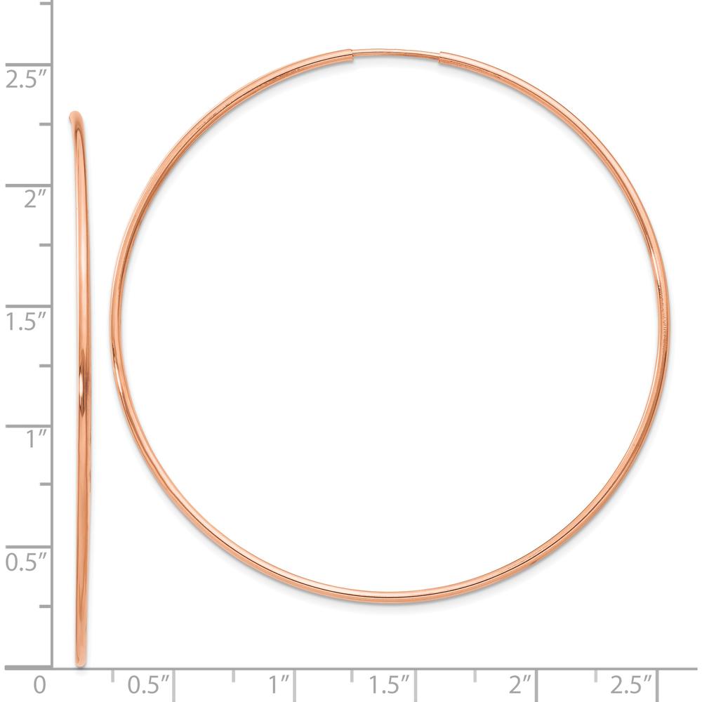 14K Rose Gold Polished Endless Hoop Earrings - 60mm by Oro Pregiato