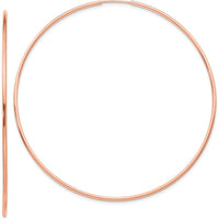 14K Rose Gold Polished Endless Hoop Earrings - 60mm by Oro Pregiato