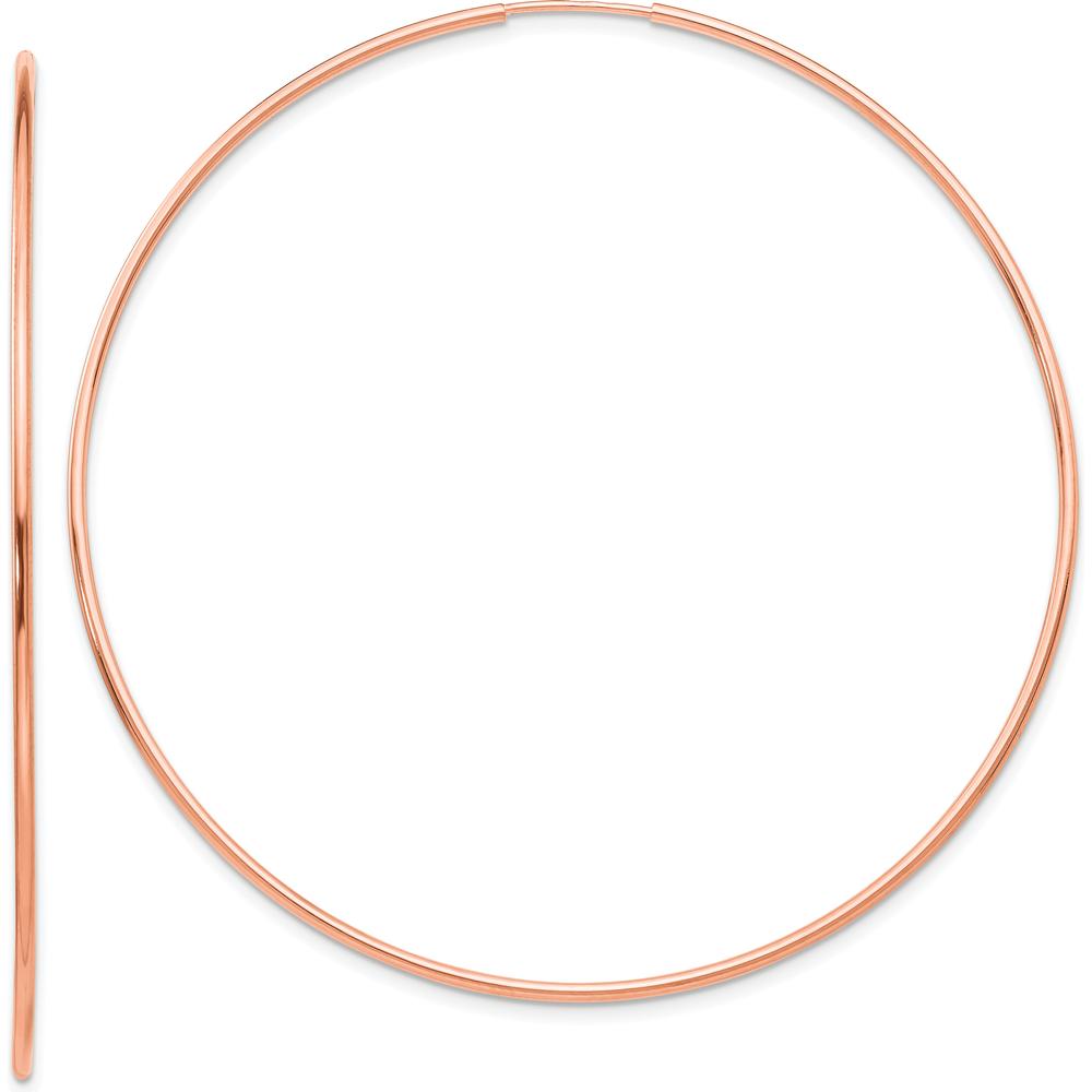 14K Rose Gold Polished Endless Hoop Earrings - 60mm by Oro Pregiato