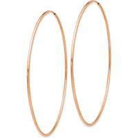 14K Rose Gold Polished Endless Hoop Earrings - 60mm by Oro Pregiato