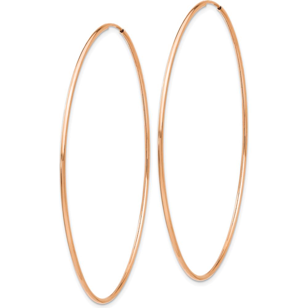14K Rose Gold Polished Endless Hoop Earrings - 60mm by Oro Pregiato
