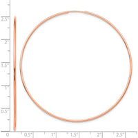 14K Rose Gold Polished Endless Hoop Earrings - 60mm by Oro Pregiato