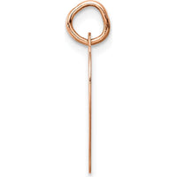 14K Rose Gold Polished Engravable 18mm Heart Disc Pendant by Oro Pregiato