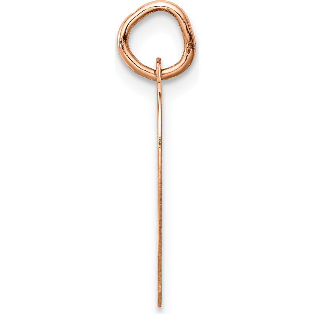 14K Rose Gold Polished Engravable 18mm Heart Disc Pendant by Oro Pregiato