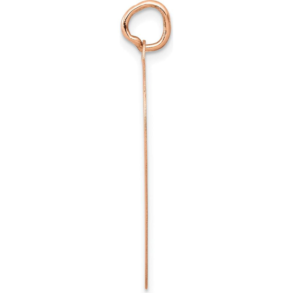 14K Rose Gold Polished Engravable 25mm Heart Disc Pendant by Oro Pregiato