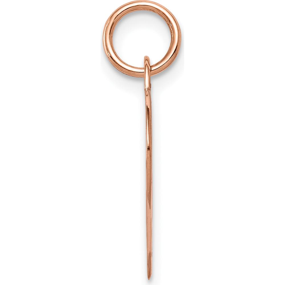 14K Rose Gold Polished Engraveable Heart Disc Charm - Personalized Pendant by Oro Pregiato