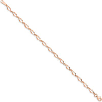 14K Rose Gold Polished Fancy Twisted Link Bracelet - 7.25" Length by Oro Pregiato