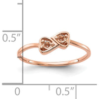 14K Rose Gold Polished Heart Ring Mounting with 0.05 Carat Diamond - Customizable Design by Oro Pregiato