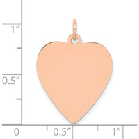 14K Rose Gold Polished Heart-Shaped Engravable Pendant - 19mm by Oro Pregiato
