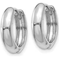 14K Rose Gold Polished Hinged Hoop Earrings - Elegant and Secure Closure Design by Oro Pregiato