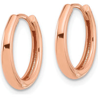 14K Rose Gold Polished Hinged Hoop Earrings - Timeless, Elegant Design by 0