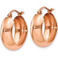 14K Rose Gold Polished Large Hoop Earrings - Timeless Elegance for Women by 0