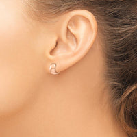 14K Rose Gold Polished Round Hinged Hoop Earrings by 0