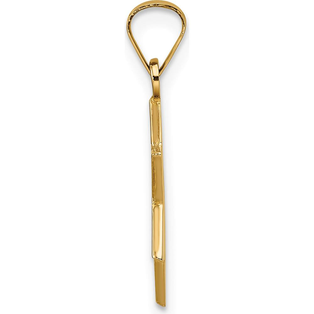 14K Rose Gold Polished Solid Star of David Pendant - 21.5mm Length by Oro Pregiato