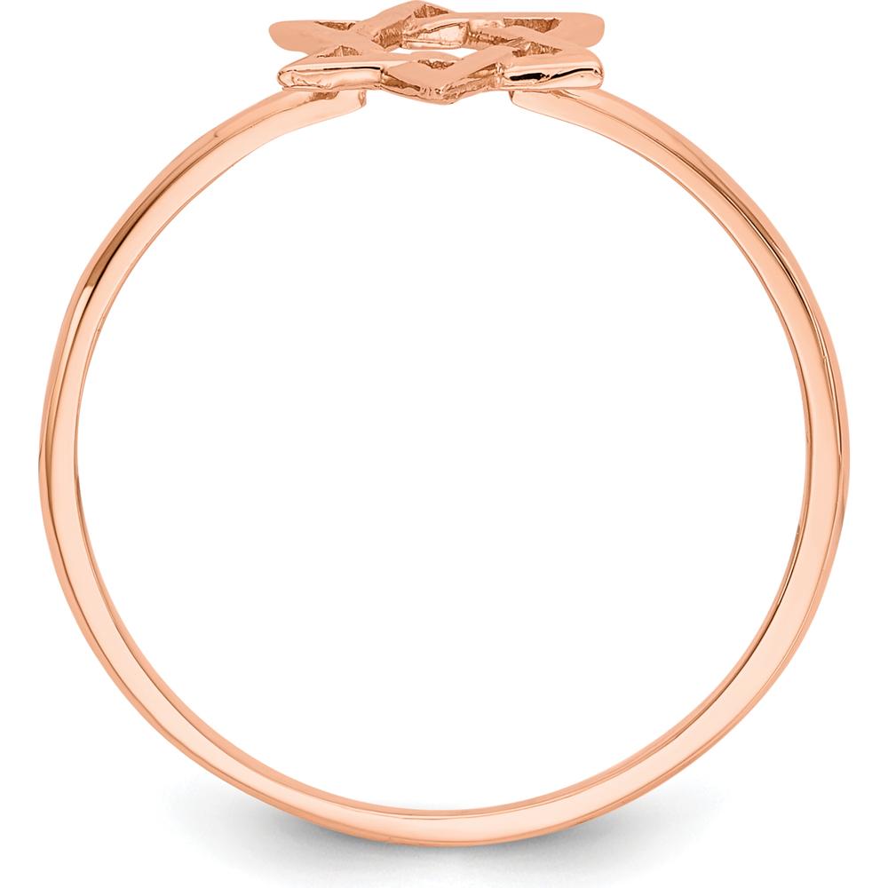 14K Rose Gold Polished Star of David Ring - Solid 14K Rose Gold, Themed Design by Oro Pregiato