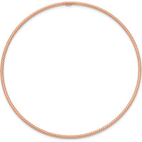 14K Rose Gold Polished Textured Twist Bangle Bracelet - 1.50mm Width by Oro Pregiato