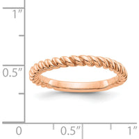 14K Rose Gold Polished Twisted Band - 3mm Width by Oro Pregiato