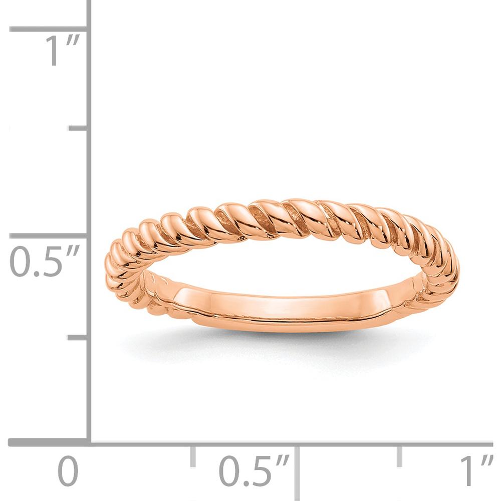 14K Rose Gold Polished Twisted Band - 3mm Width by Oro Pregiato