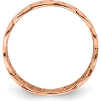14K Rose Gold Polished Weave Fashion Ring - 5.6mm Band Width by Oro Pregiato