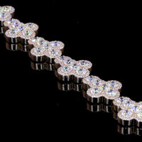 14K Rose Gold Quatrefoil Motif Bracelet with 16.09 Carats of Lab-Grown Brilliant Cut E-VS1 Diamonds - Covaloro Fine Jewelry