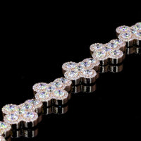 14K Rose Gold Quatrefoil Motif Bracelet with 16.09 Carats of Lab-Grown Brilliant Cut E-VS1 Diamonds - Covaloro Fine Jewelry